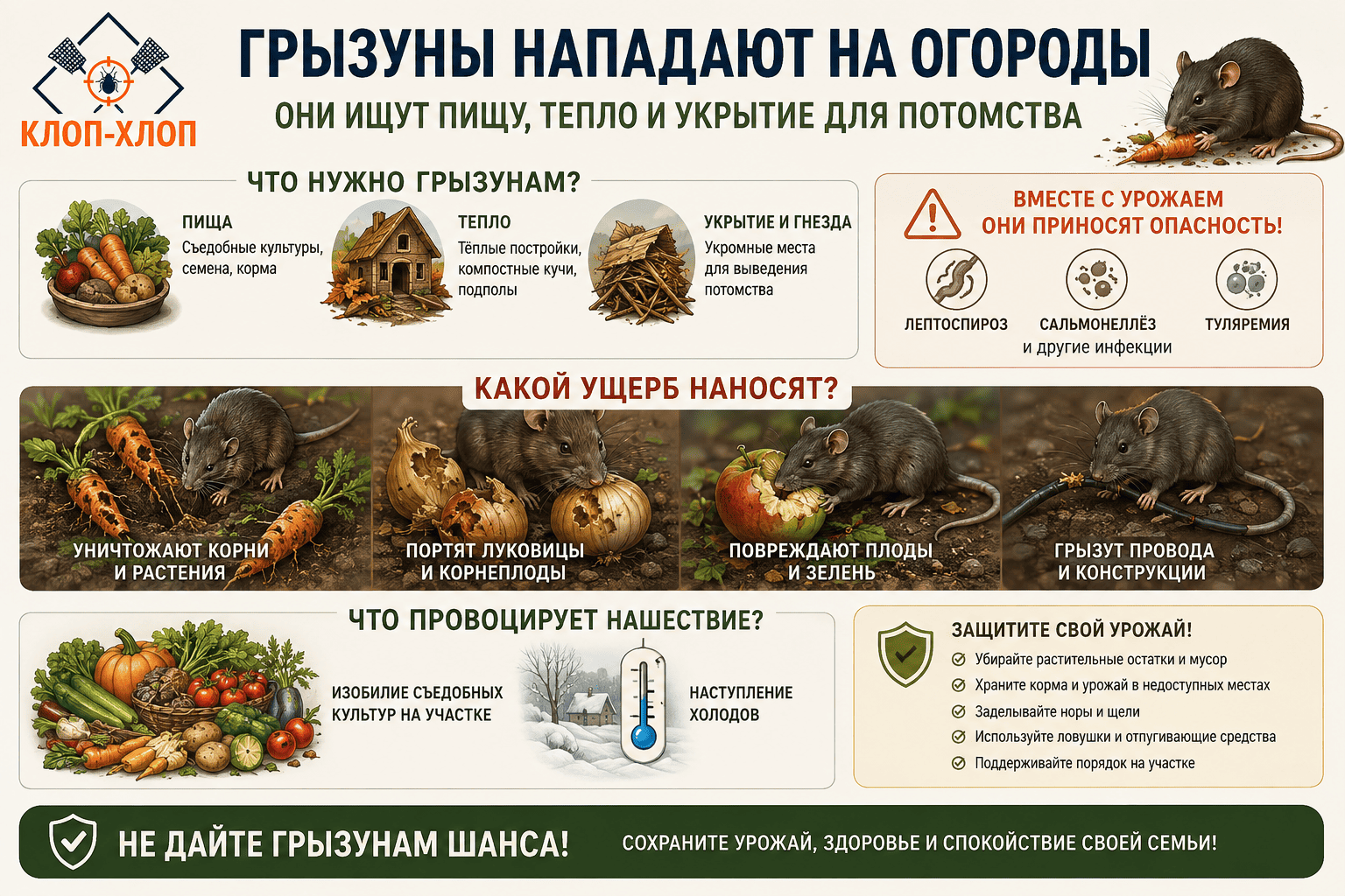 Почему грызуны атакуют огород и чем опасны для растений и здоровья